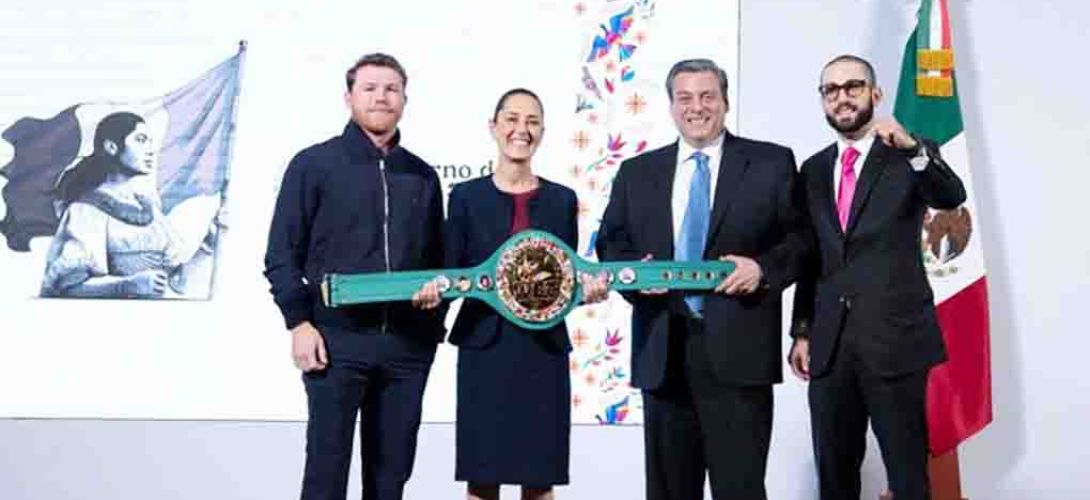 Sheinbaum anunció clase de box más grande del mundo; Canelo será el padrino de lujo