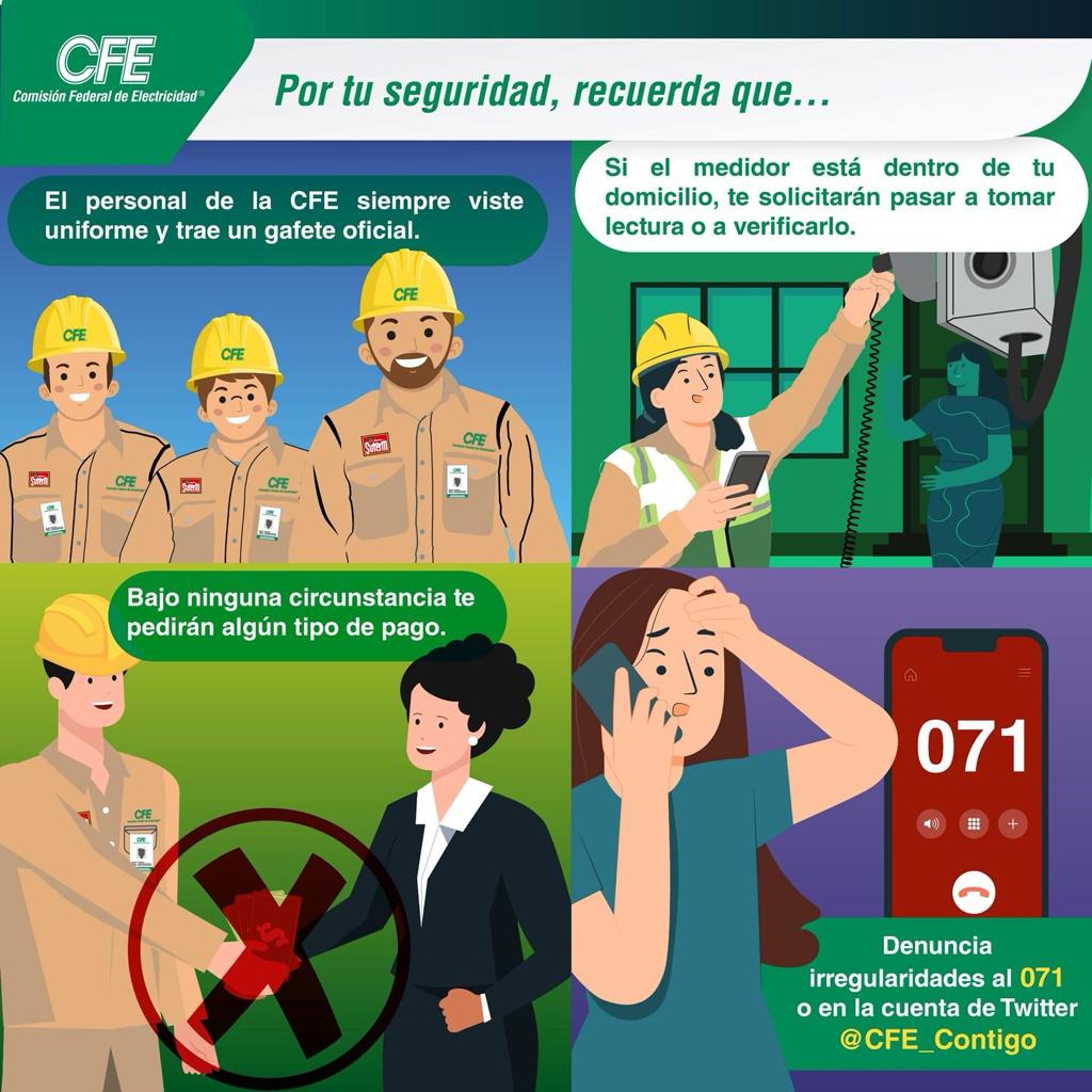 LA CFE INVITA A LA POBLACIÓN A NO CAER EN FALSAS ESPECULACIONES
