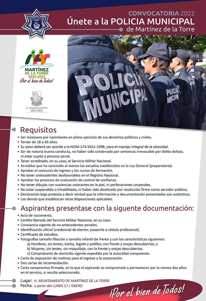 Se mantiene abierta la convocatoria para policía municipal